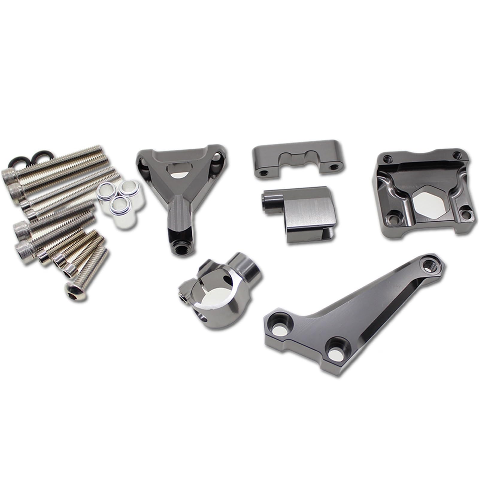 Lenkverstärkerstabilisator CNC Aluminium Motorrad Lenkungsdämpfer Stabilisator Halterung Montage Unterstützung Kit Halter Für Kawasaki Für Z300 Für Z250 2015-2016 Motorradlenkung(Gray) von DIAYES