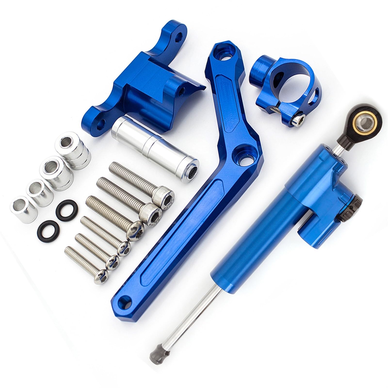 Lenkverstärkerstabilisator CNC Aluminium Motorrad Stabilisator Dämpfer Lenkung Montage Halterung Halter Unterstützung Kit Set Für BN600 Für BJ600 Motorradlenkung(Blue) von DIAYES