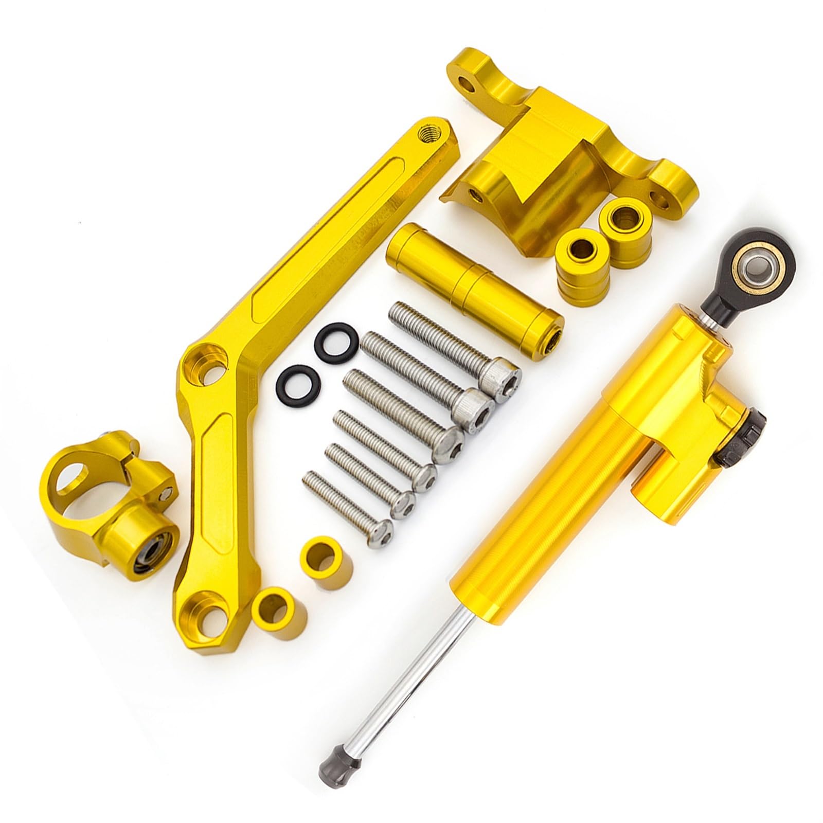 Lenkverstärkerstabilisator CNC Aluminium Motorrad Stabilisator Dämpfer Lenkung Montage Halterung Halter Unterstützung Kit Set Für BN600 Für BJ600 Motorradlenkung(Gold) von DIAYES