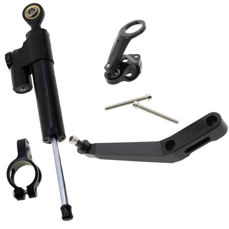 Lenkverstärkerstabilisator CNC Motorrad Stabilisator Dämpfer Lenkung Halterung Halter Unterstützung Kit Set Für CBR954RR 2002-2003 K2 K3 Motorradlenkung(Black) von DIAYES