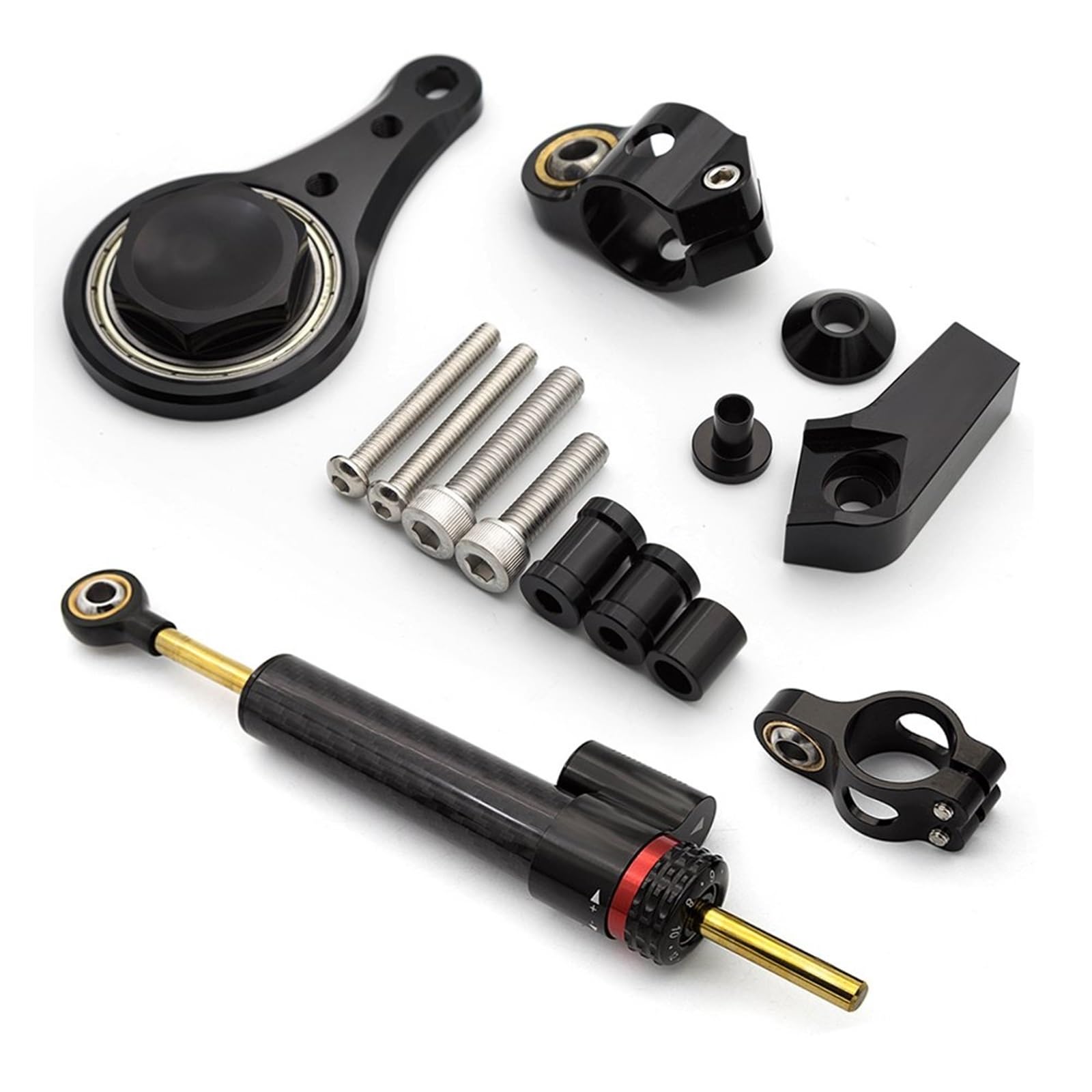 Lenkverstärkerstabilisator CNC Motorrad Stabilisator Lenkungsdämpfer Montagehalterung Unterstützung Kit Für Kawasaki Für Ninja Für ZX-6R ZX636 ZX6R ZX 636 6R 2005 2006 Motorradlenkung(Damper n Bracket von DIAYES