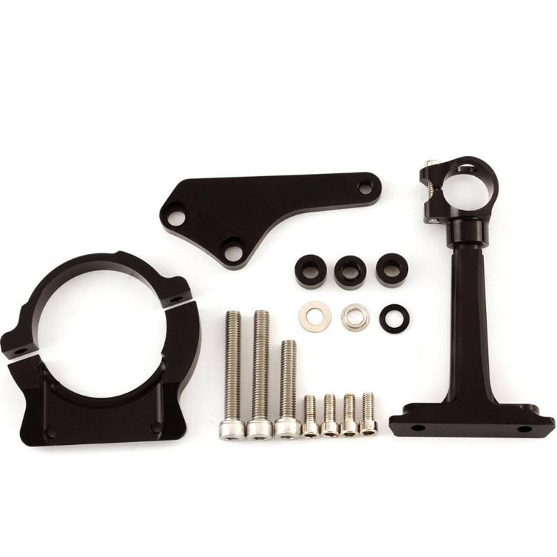 Lenkverstärkerstabilisator CNC Motorräder Lenkung Stabilisieren Dämpfer Halterung Montage Unterstützung Halter Kit Set Für Kawasaki Für ER6N ER 6N 2006 2007 2008 Motorradlenkung(Black) von DIAYES