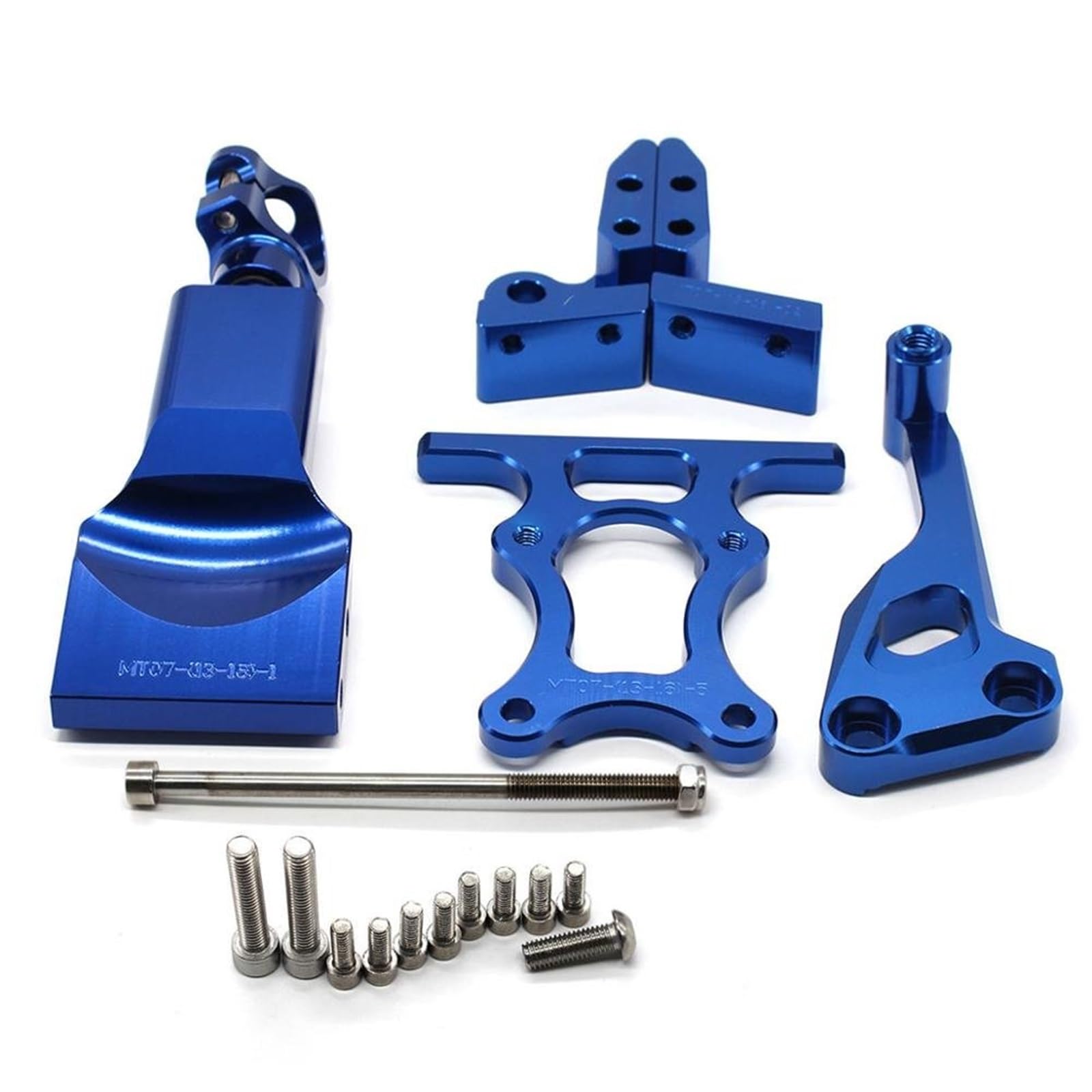 Lenkverstärkerstabilisator CNC Motorräder Lenkung Stabilisieren Dämpfer Halterung Montage Unterstützung Halter Kit Set Für MT07 FZ07 2014-2017 2018 2019 Motorradlenkung(Blue) von DIAYES