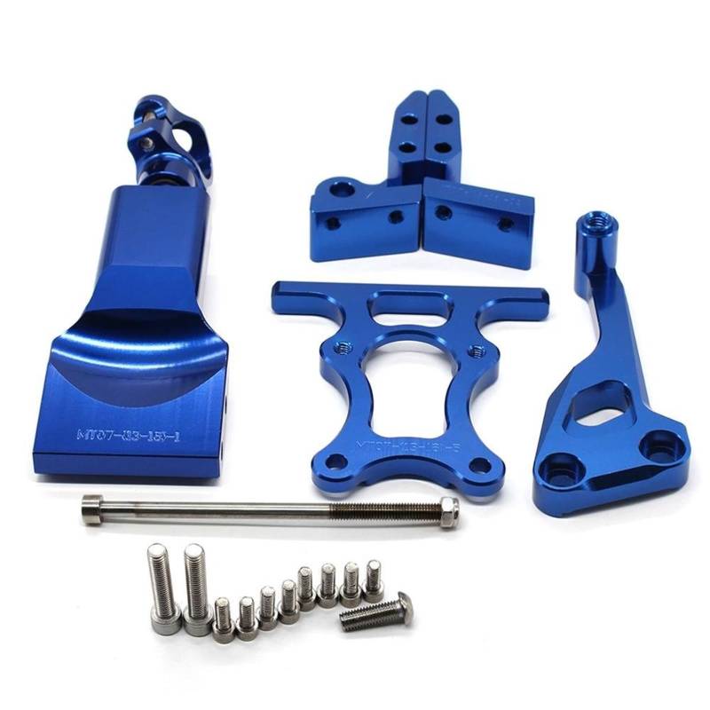 Lenkverstärkerstabilisator CNC Motorräder Lenkung Stabilisieren Dämpfer Halterung Montage Unterstützung Halter Kit Set Für MT07 FZ07 2014-2017 2018 2019 Motorradlenkung(Blue) von DIAYES