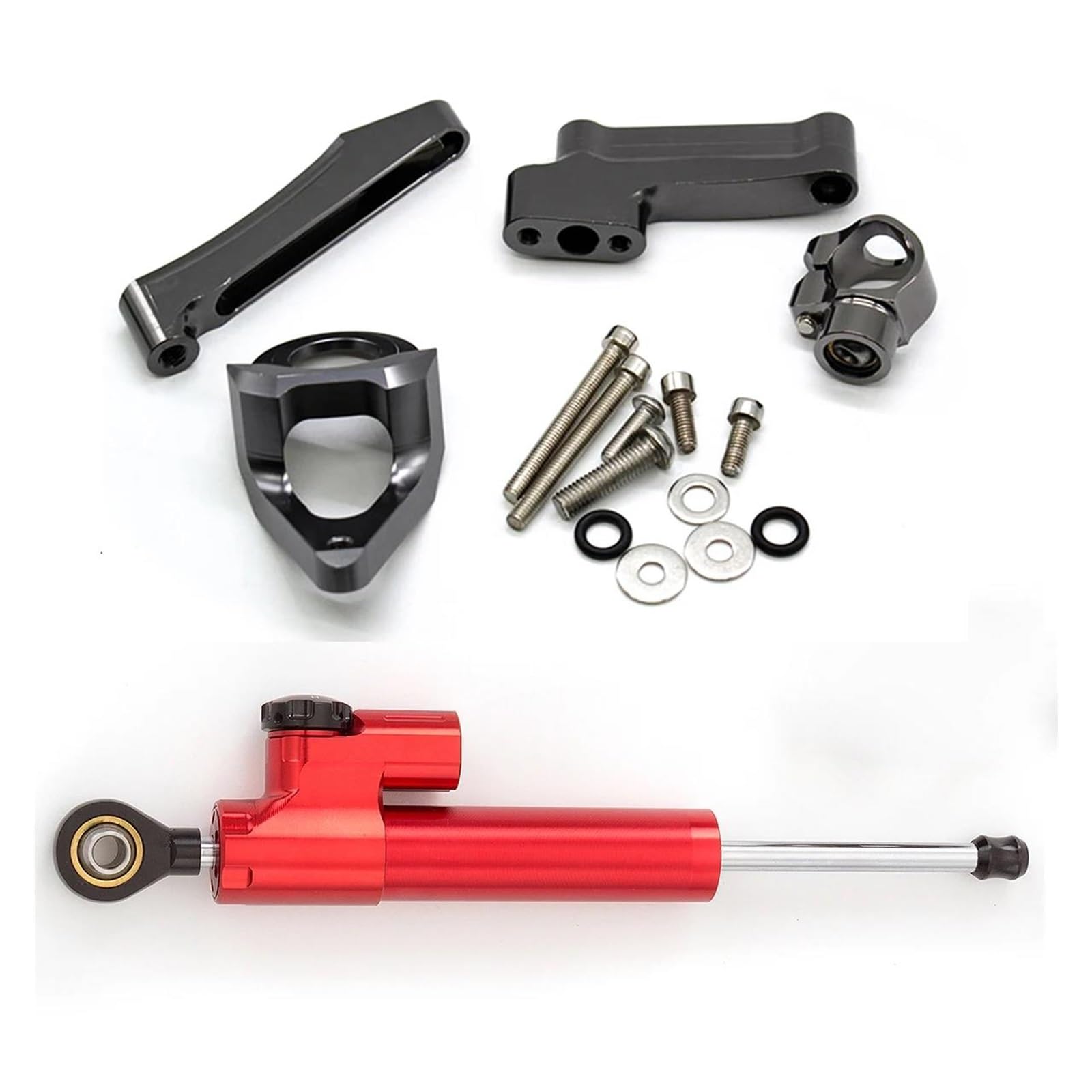 Lenkverstärkerstabilisator Dämpfer Stabilisieren Montage Halterung Motorrad Lenkung Für Suzuki Für GSX1300R 1998-2019 Motorradlenkung(Red) von DIAYES