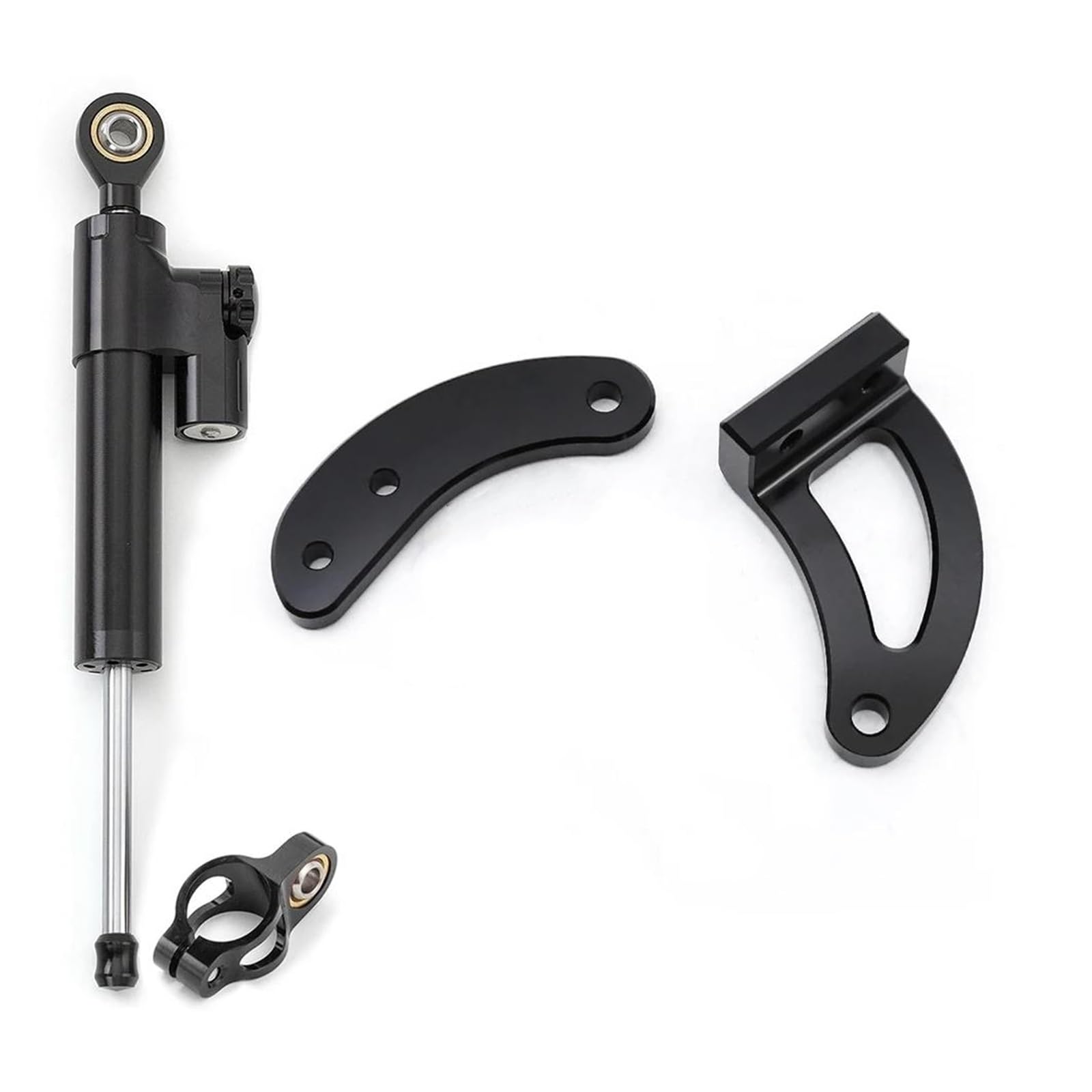 Lenkverstärkerstabilisator Elektrische Roller Lenkung Dämpfer Halterung Montage Stabilisator Lenkung Dämpfer Unterstützung Kit Für Dualtron Für Victor Donner DT3 Motorradlenkung(Black Set) von DIAYES