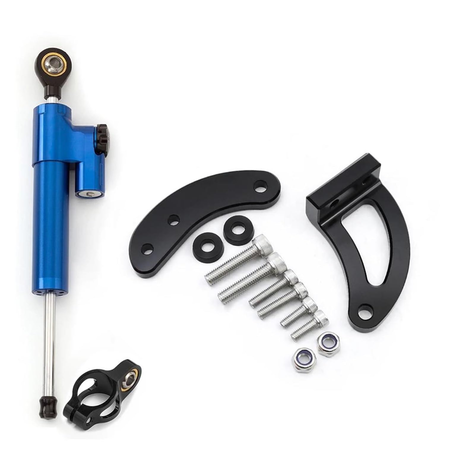 Lenkverstärkerstabilisator Elektrische Roller Lenkung Dämpfer Halterung Montage Stabilisator Lenkung Dämpfer Unterstützung Kit Für Dualtron Für Victor Donner DT3 Motorradlenkung(Blue Set) von DIAYES