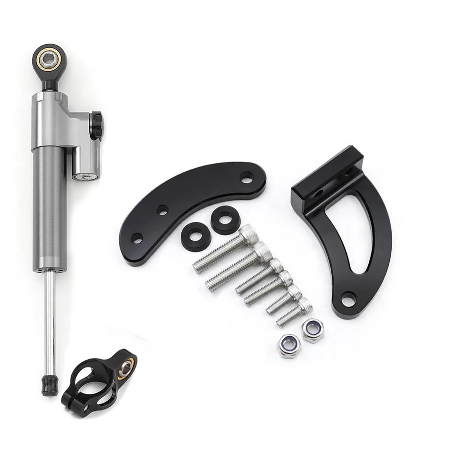 Lenkverstärkerstabilisator Elektrische Roller Lenkung Dämpfer Halterung Montage Stabilisator Lenkung Dämpfer Unterstützung Kit Für Dualtron Für Victor Donner DT3 Motorradlenkung(Gray Set) von DIAYES