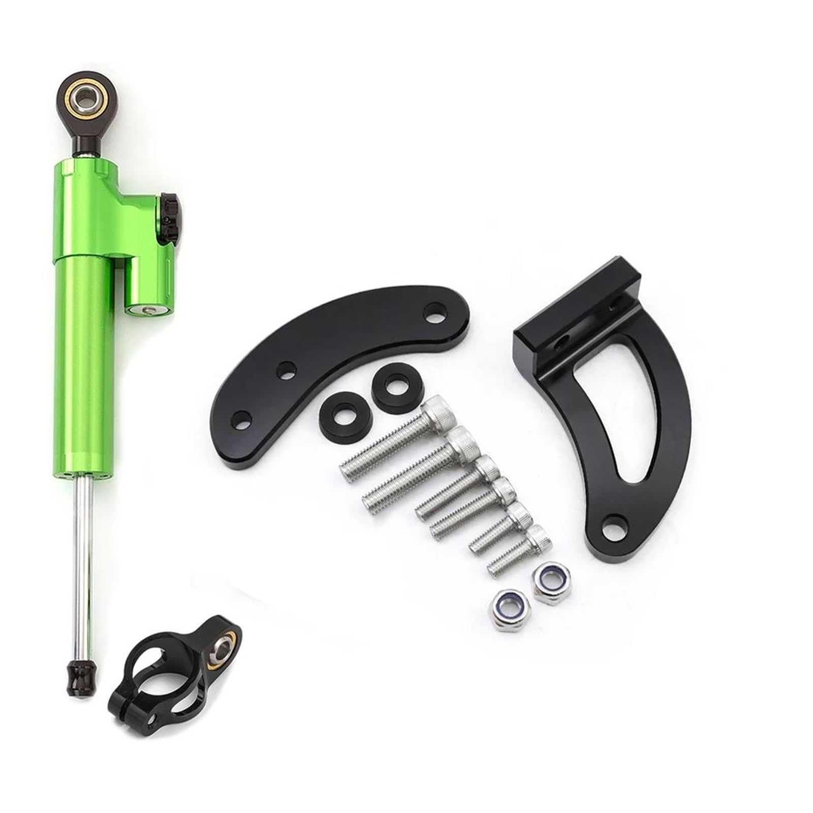 Lenkverstärkerstabilisator Elektrische Roller Lenkung Dämpfer Halterung Montage Stabilisator Lenkung Dämpfer Unterstützung Kit Für Dualtron Für Victor Donner DT3 Motorradlenkung(Green Set) von DIAYES