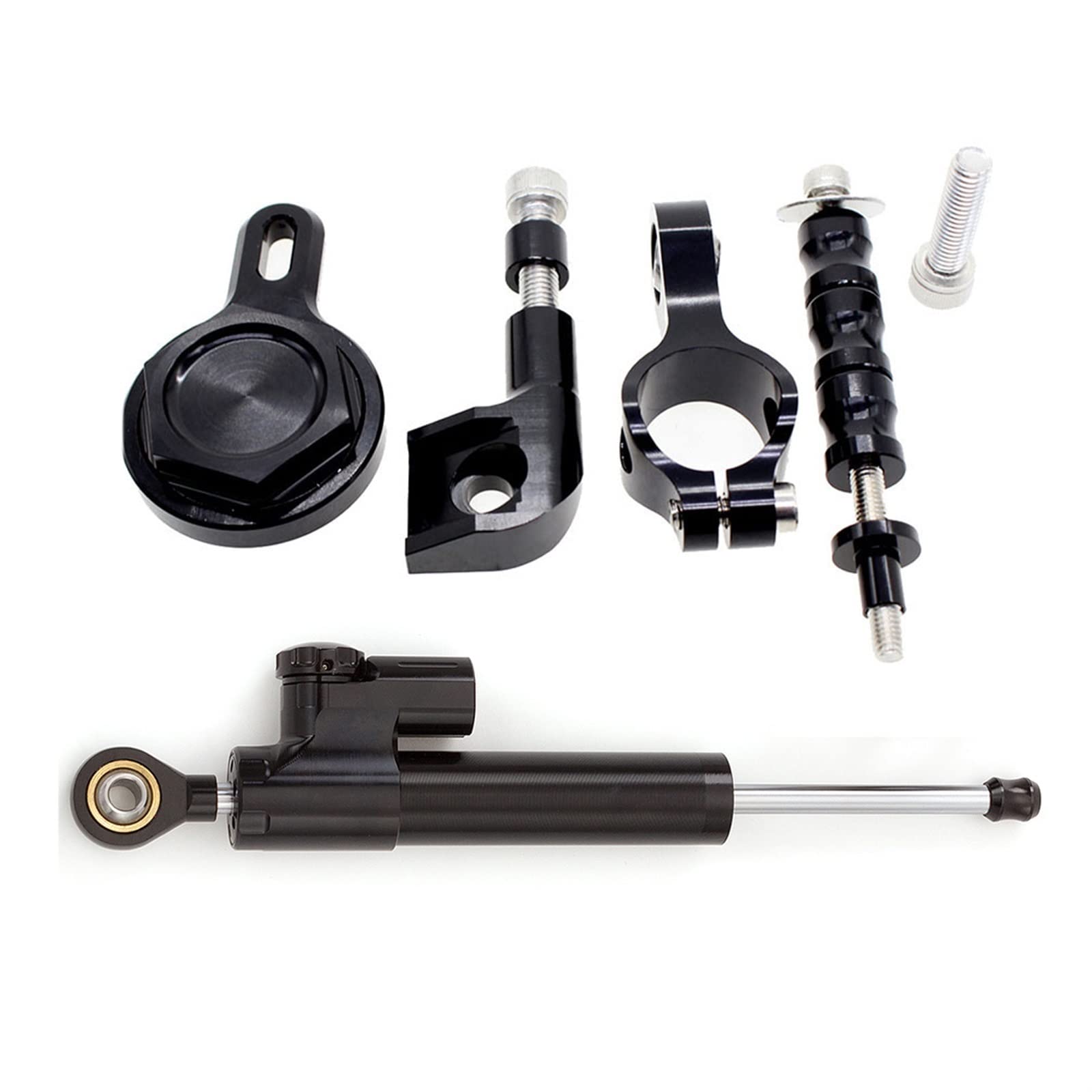 Lenkverstärkerstabilisator Faser Carbon Motorrad Dämpfer Halterung Unterstützung Kit Zubehör Lenkung Dämpfer Stabilisator Für YZF R1 YZF-R1 1998-2001 Motorradlenkung(Damper n Bracket B) von DIAYES