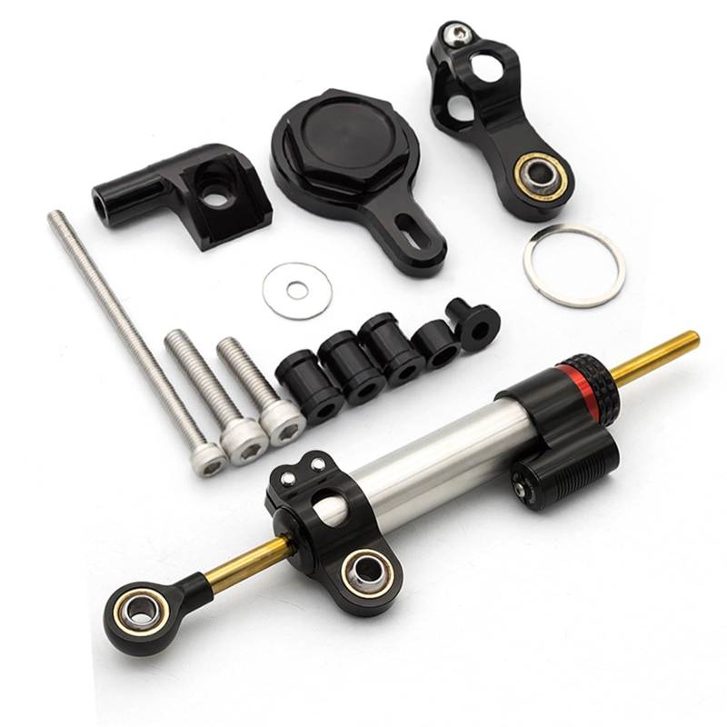 Lenkverstärkerstabilisator Faser Carbon Motorrad Dämpfer Halterung Unterstützung Kit Zubehör Lenkung Dämpfer Stabilisator Für YZF R1 YZF-R1 1998-2001 Motorradlenkung(Damper n Bracket C) von DIAYES