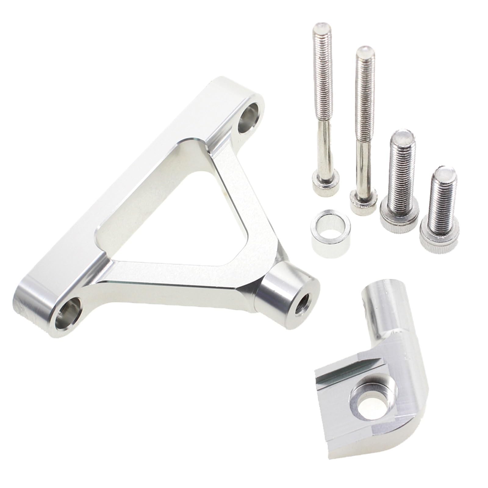 Lenkverstärkerstabilisator Für Kawasaki Für ZX10R Für ZX 10R 2004-2005 CNC Aluminium Motorrad Lenkung Dämpfer Stabilisator Halterung Montage Unterstützung Motorradlenkung(Silver) von DIAYES