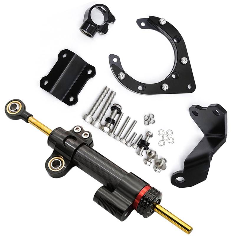 Lenkverstärkerstabilisator Für MT07 FZ07 2020 2021 2022 2023 CNC Aluminium Lenkungsdämpfer Motorrad Stabilisieren Dämpfer Halterung Montage Kit Motorradlenkung(A) von DIAYES