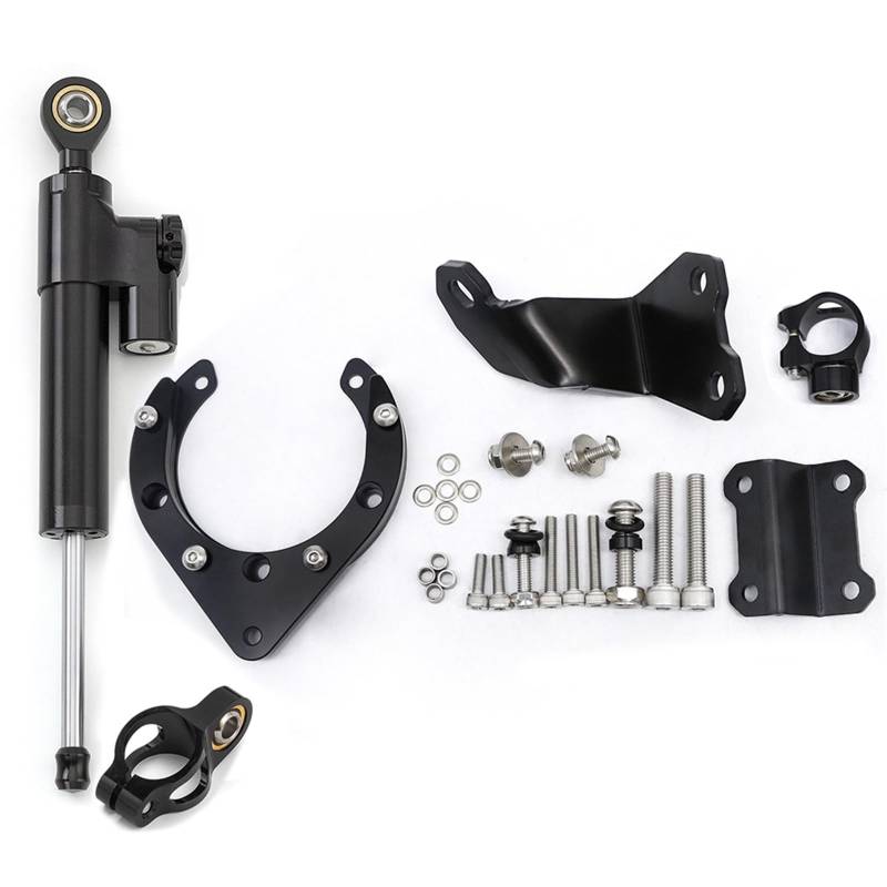 Lenkverstärkerstabilisator Für MT07 FZ07 2020-2023 Lenkungsdämpfer Motorrad Stabilisieren CNC Aluminium Dämpfer Halterung Montage Kit Motorradlenkung(E) von DIAYES