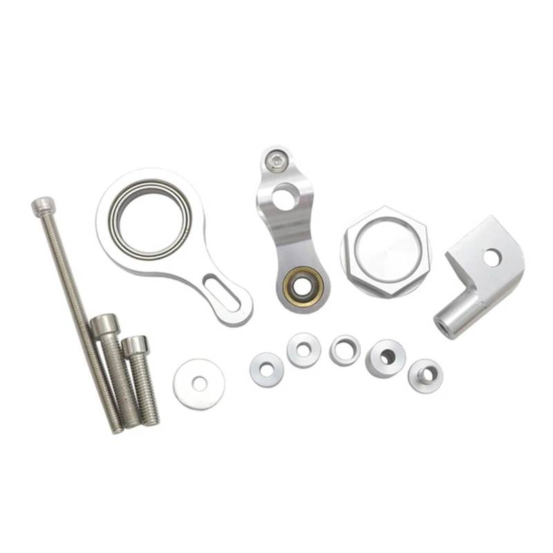 Lenkverstärkerstabilisator Für YZFR6 2006-2016 Motorrad Lenkung Dämpfer Halterung Stabilisator Linear Mount Support Kit Motorradlenkung(Silver) von DIAYES