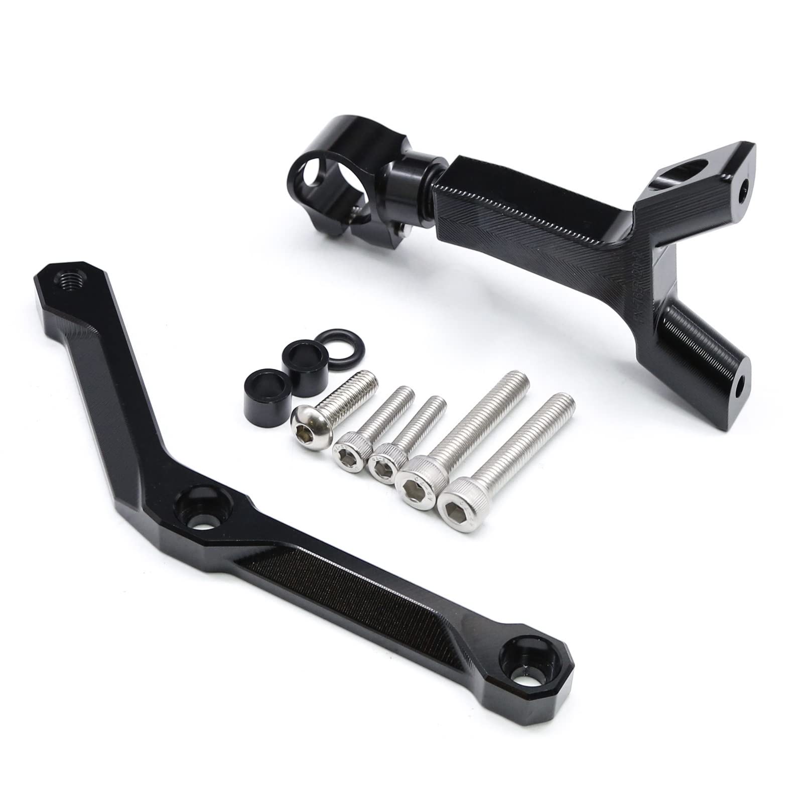 Lenkverstärkerstabilisator Halterungsmontagesatz Für Triumph Street Triple 765 S/R RS 2017 2018 2019 2020 2021 2022 Motorrad-Lenkungsdämpfer-Stabilisator Motorradlenkung(Black Bracket) von DIAYES