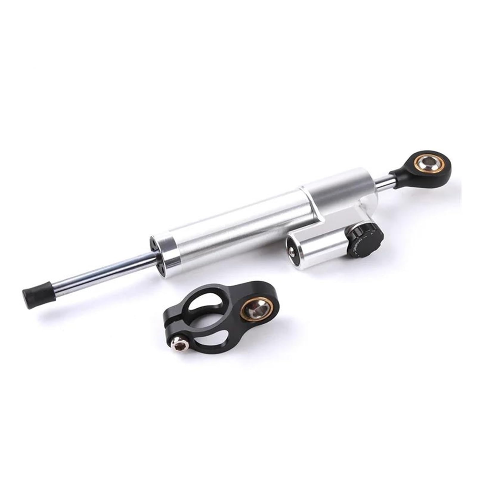 Lenkverstärkerstabilisator Lenkungsdämpfer-Stabilisator Universal Motorrad Einstellbar Für S1000RR/Kawasaki Für Z1000 Z900/Suzuki Für GSXR 1000 Motorradlenkung(Silver) von DIAYES