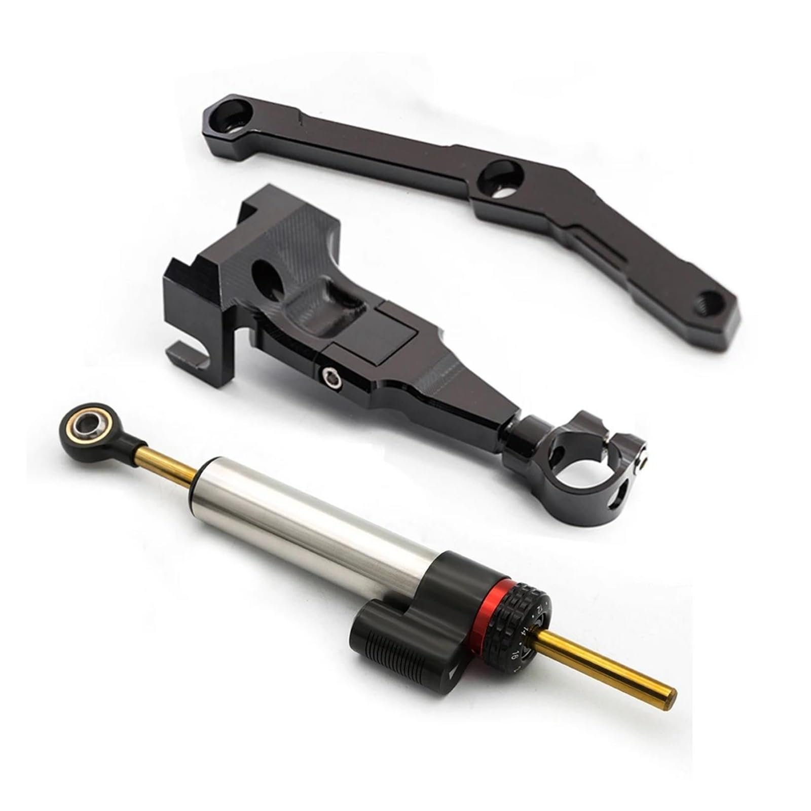 Lenkverstärkerstabilisator Motorrad Lenkung Dämpfer Stabilisator Sicherheit Montage Kit Halterung Für MT09 MT-09 Für FZ09 FZ-09 2013-2020 Motorradlenkung(Damper n bracekt F) von DIAYES