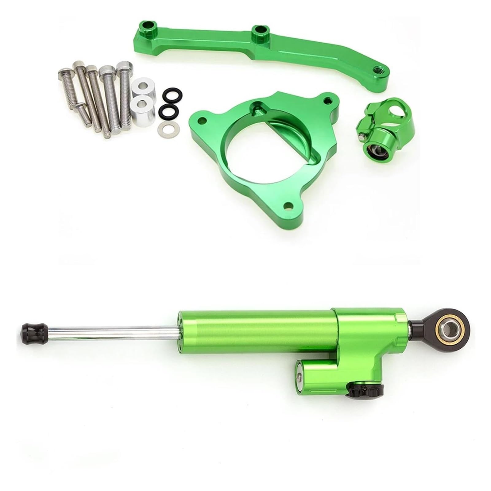 Lenkverstärkerstabilisator Motorrad Lenkung Dämpfer Stabilisieren Dämpfer Halterung Montage Kit Für Kawasaki Für Z800 2013-2018 Motorradlenkung(Green) von DIAYES