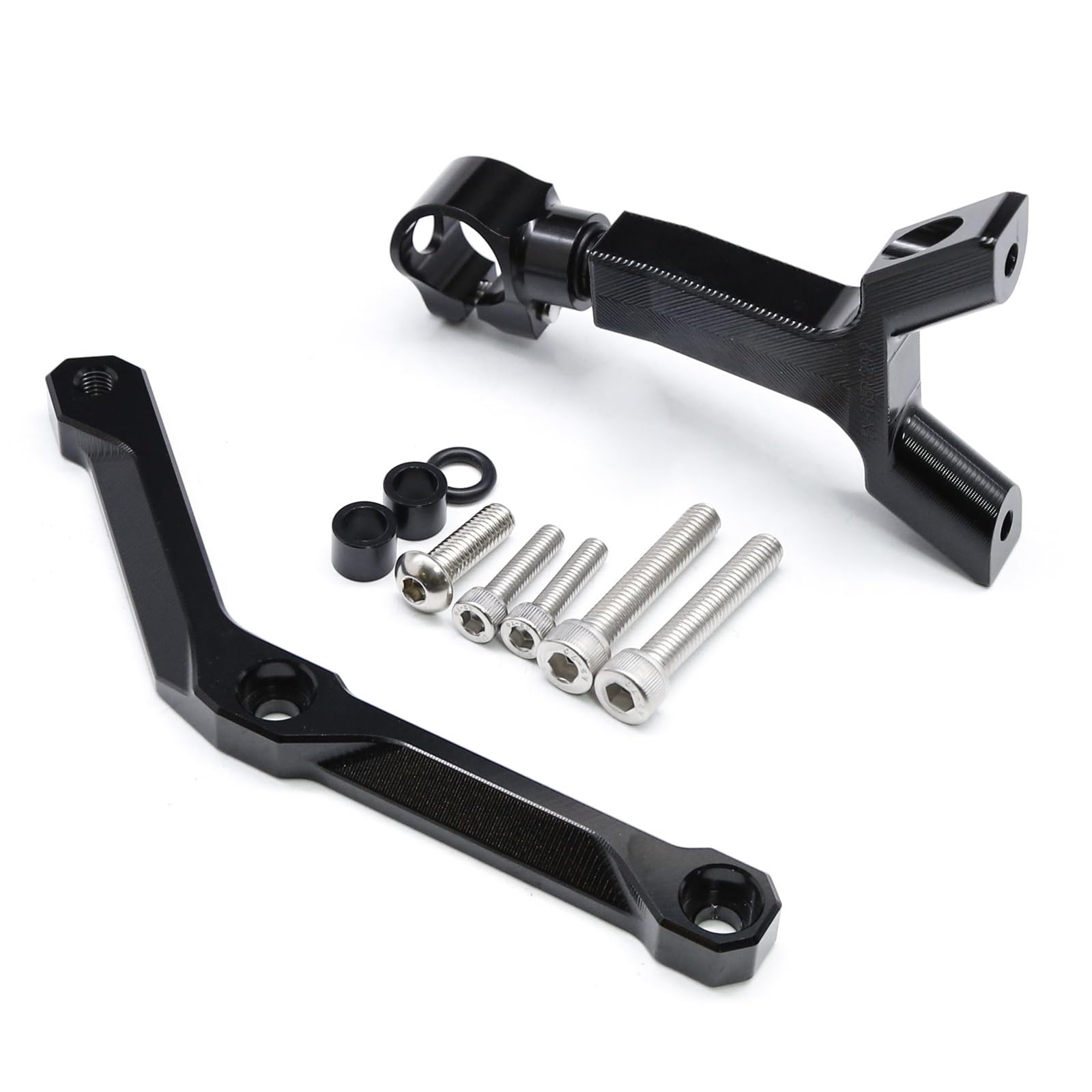 Lenkverstärkerstabilisator Motorrad Lenkungsdämpfer Stabilisator Für Triumph Street Triple 765 S/R RS 2017-2022 Halterung Montagesatz Motorradlenkung(Black Bracket) von DIAYES