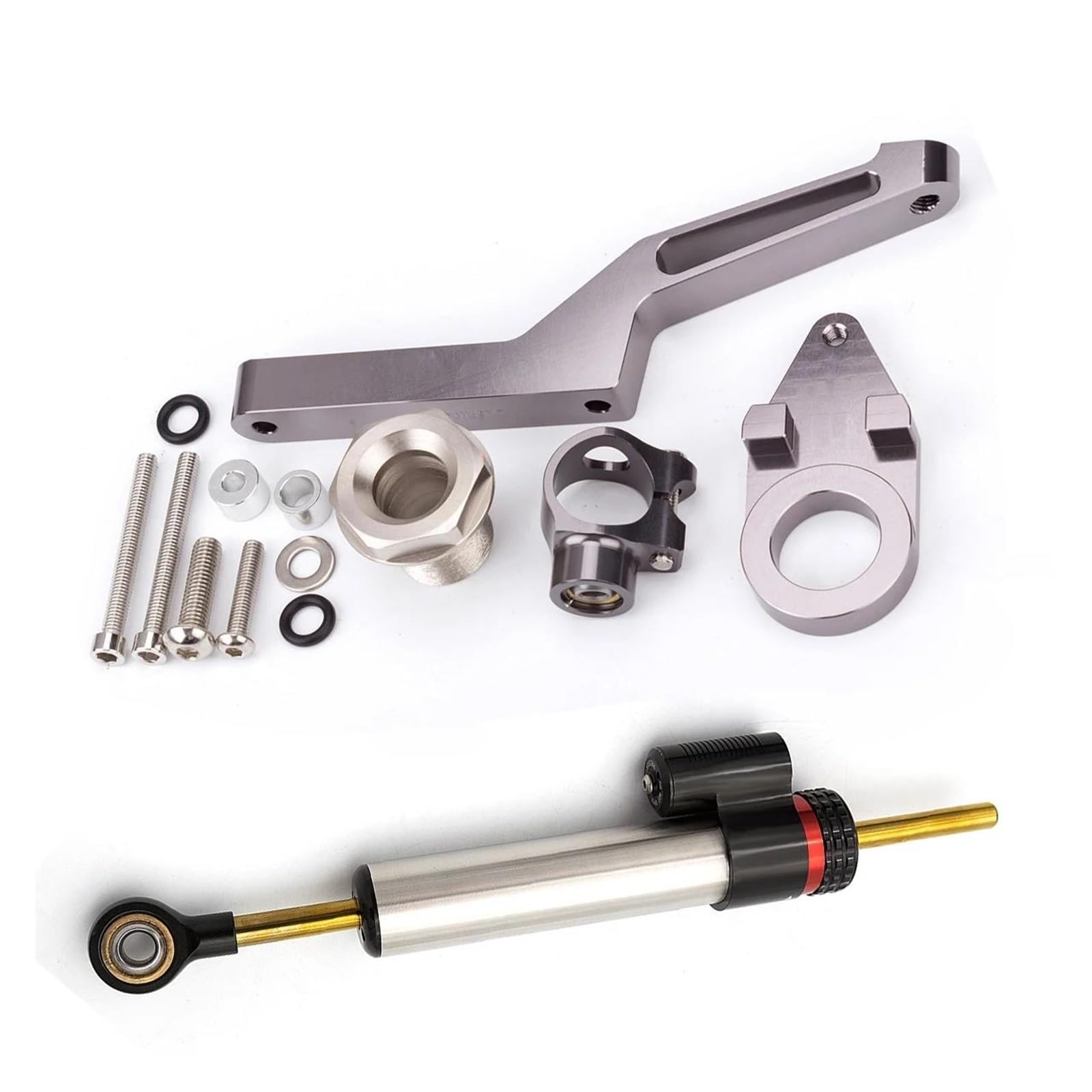 Lenkverstärkerstabilisator Motorrad Stabilisieren Dämpfer Halterung Montage Kit Carbon Lenkung Dämpfer Für Kawasaki Für ZX6R ZX-6R Für Ninja 600 ZX636 2009-2021 Motorradlenkung(D Set) von DIAYES