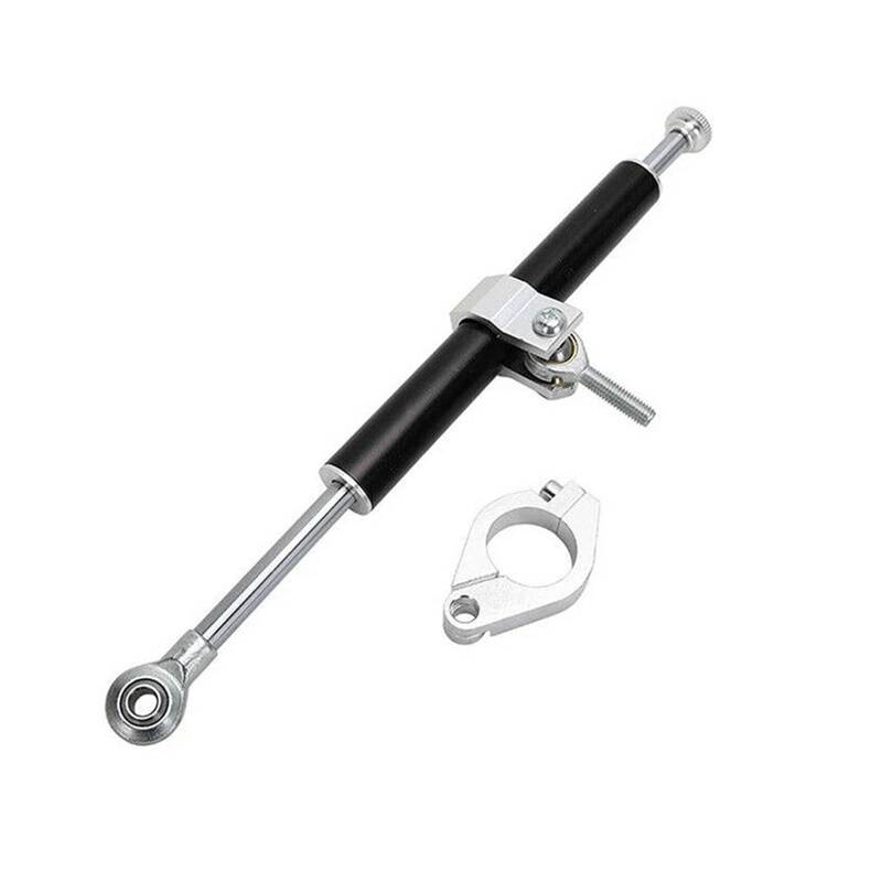 Lenkverstärkerstabilisator Motorradzubehör Universal-Lenkungsdämpfer-Stabilisator Aluminium Linear Einstellbarer Ausgleichshebel-Stabilisator Motorradlenkung(Black) von DIAYES