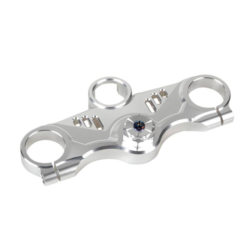 Lenkverstärkerstabilisator Refit Clip On Lenker Front-End Obere Top Clamp Top Gabelbrücke Motorrad Racing Für Kawasaki Für ZX4R ZX4RR ZX-4R SE Motorradlenkung(Silver) von DIAYES