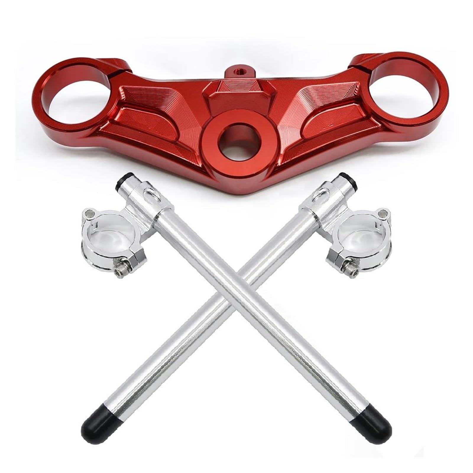 Lenkverstärkerstabilisator Top Obere Gabelbrücke Lenkklemme Aluminium Motorrad Lenker Clip-Ons Gabel Für CFmoto XO-1 Für Papio 125 Für CF125 XO-1 Motorradlenkung(D Set) von DIAYES