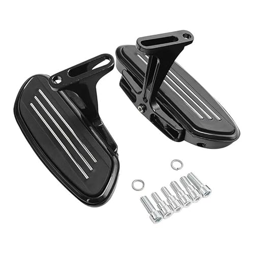 Motorrad Fußrasten Sets Für Harley Touring Street Electra Glide Road King 1993-2023 Motorrad Pegstreamliner Passagier Hinten Trittbrett Halterung Fußrasten(Black) von DIAYES