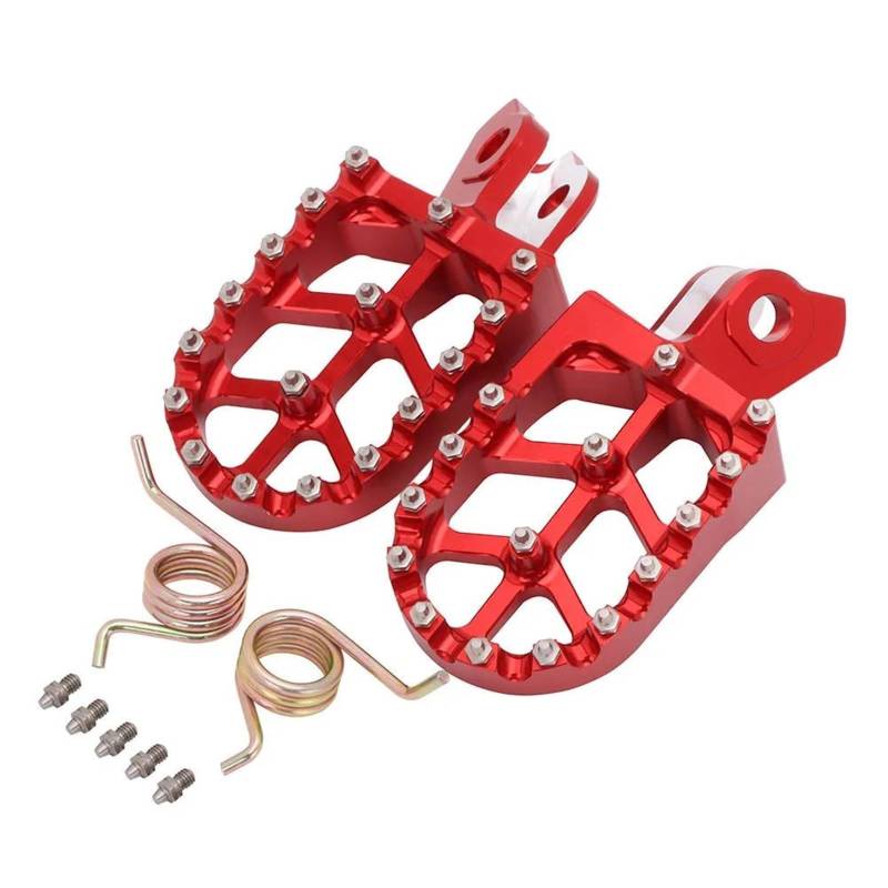 Motorrad Fußrasten Sets Für Suzuki Für RMZ250 RMZ450 RMZ 250 450Z 2010-2018 Off-Road Dirt Motorrad CNC Aluminium Fußrasten Stützen Pedal Fußrasten Fußstützen Fußrasten(Red) von DIAYES