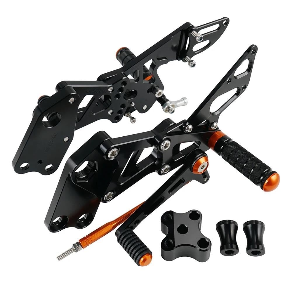 Motorrad Fußrasten Sets Motorrad Fußrastenanlage Fußstütze Fußrasten Pedale RC 125 200 390 2014-2020 Für RC125 RC200 RC390 2014-2021 Fußrasten(Black) von DIAYES