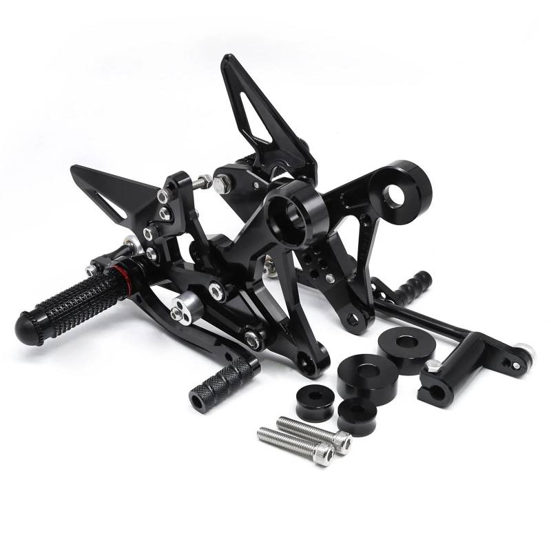 Motorrad Fußrasten Sets Motorrad Fußstütze Hinten Set Fußrastenanlage Fußrasten Pedal FÜR CFMOTO Für CF Moto Für XO-1 ABS Für Papio 125 Für CF125 CNC Einstellbar Fußrasten(Black) von DIAYES