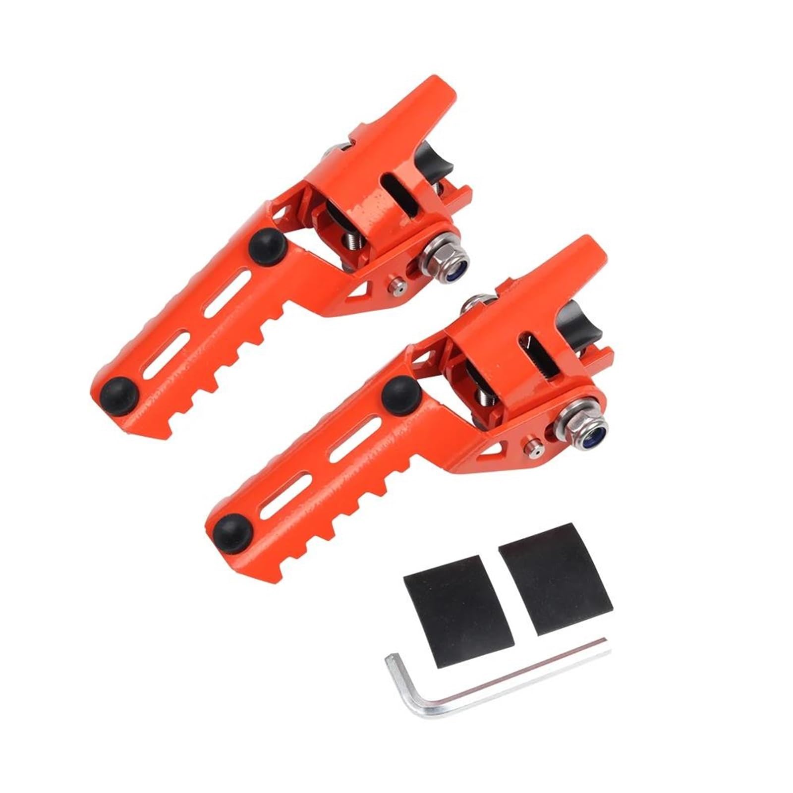 Motorrad Fußrasten Sets Motorradzubehör Highway Fußrasten Vorn Klappbare Fußstützen Klemmen Durchmesser 20mm - 26mm Für Royal Enfield Himalayan 400 411 Fußrasten(Orange) von DIAYES