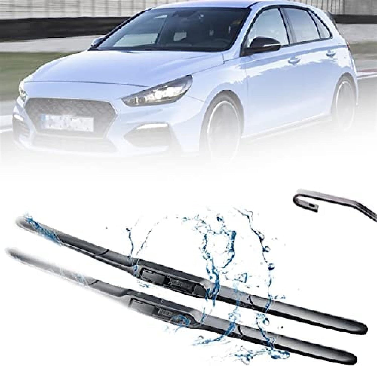 Auto Wischer Für Hyundai I30N 2018 2019 2020 2021 2022 26"+16", Wischer Vorne Wischer Set Windschutzscheibe Fenster Wischerblätter, Scheibenwischer vorne. von DIBTKPQ