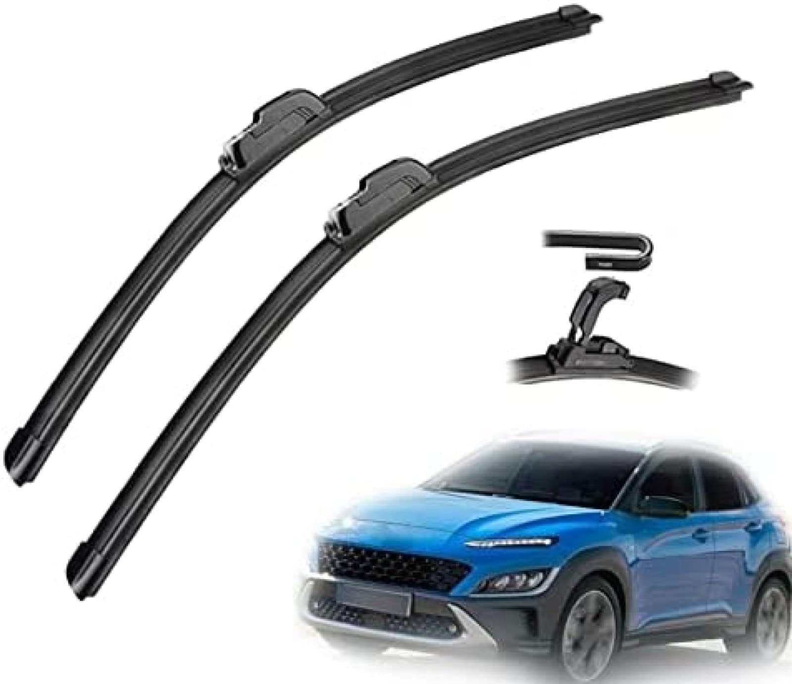 Auto Wischer Für Hyundai Kona Kauai 2017 2018 2019 2020 2021 26"+16", Wischer Vorne Wischer Set Windschutzscheibe Fenster Wischerblätter, Scheibenwischer vorne. von DIBTKPQ