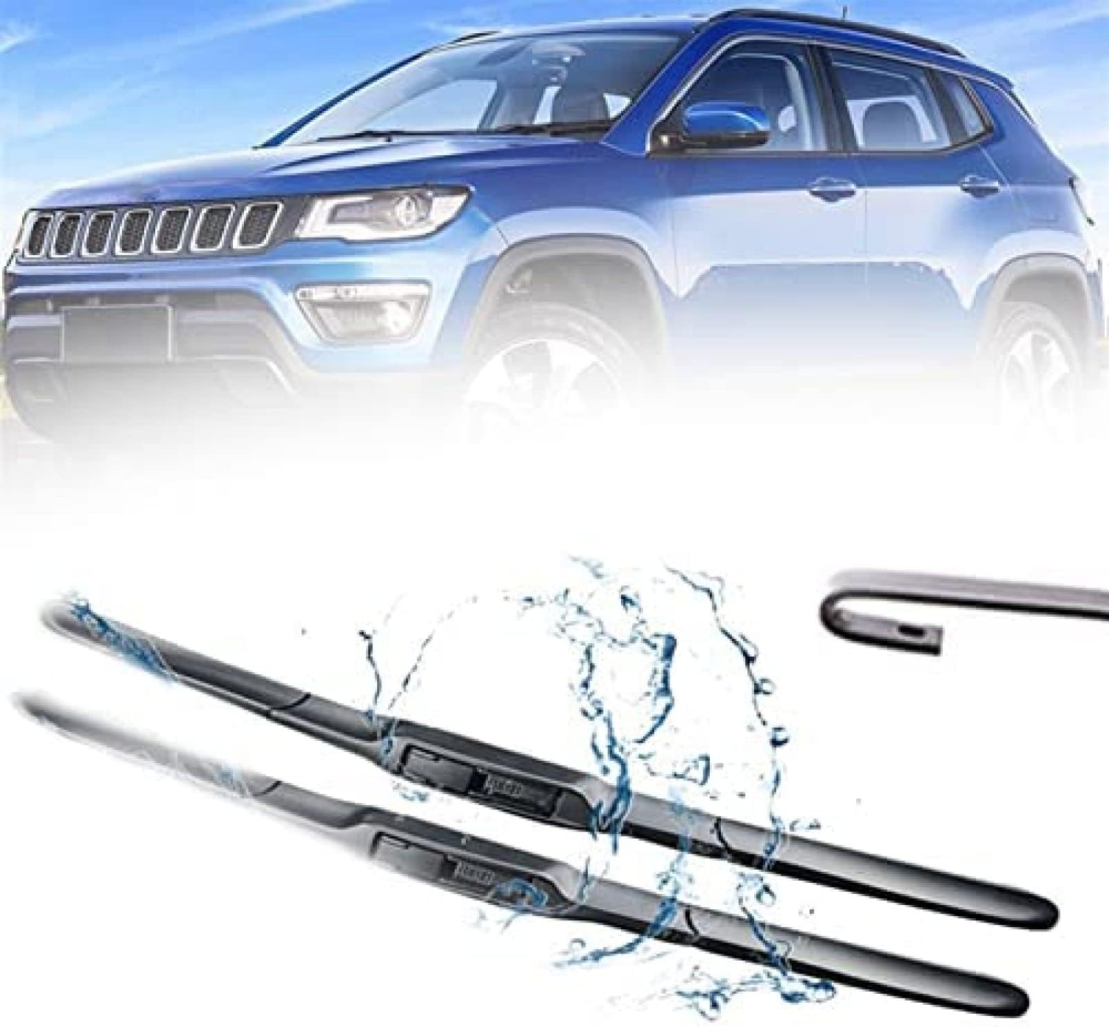 Auto Wischer Für Jeep Compass MK2 2017 2018 2019 24 "+ 18", Wischer Vorne Wischer Set Windschutzscheibe Fenster Wischerblätter, Scheibenwischer vorne. von DIBTKPQ