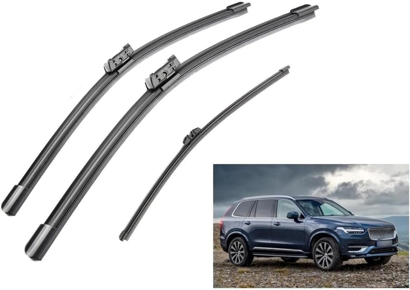 Auto Wischer Für Volvo XC90 Per MK2 2016-2020 24"+20"+14", Wischer Vorne Wischer Set Windschutzscheibe Fenster Wischerblätter, Scheibenwischer vorne. von DIBTKPQ