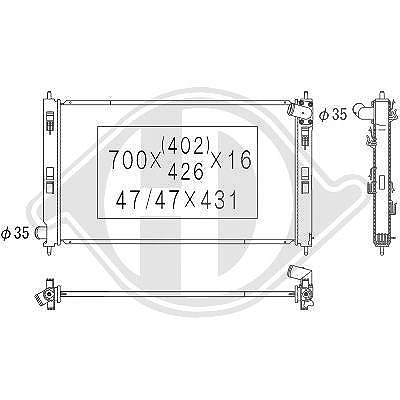 Diederichs Kühler, Motorkühlung [Hersteller-Nr. DCM2532] für Mitsubishi von DIEDERICHS