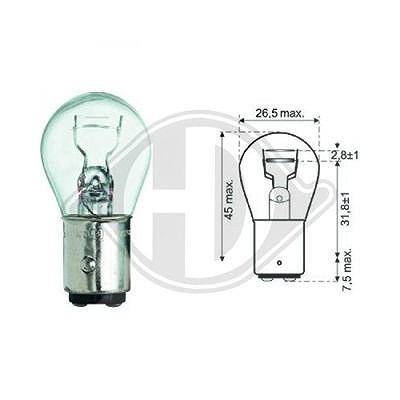 Diederichs Glühlampe, Bremsleuchte [Hersteller-Nr. LID10050] für Abarth, Alfa Romeo, Alpina, Audi, Austin, BMW, Chevrolet, Chrysler, Citroën, Dacia, D von DIEDERICHS