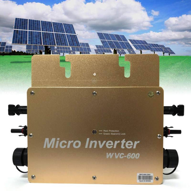 MPPT Micro Wechselrichter Grid Tie Inverter Mikrowechselrichter 600W Waterproof Modulwechselrichter WVC-600, Gold von DIFU