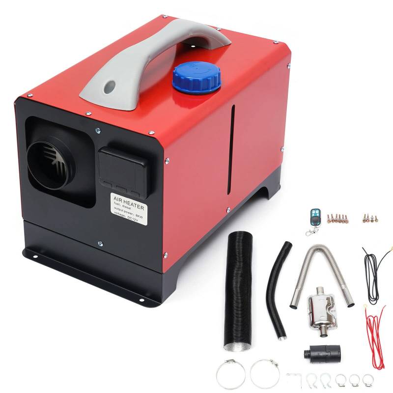 Standheizung Diesel 12V 8KW Dieselheizung Lufterhitzer Air Diesel Heizung Parking Heater mit LCD-Thermostat und Fernbedienung für Wohnmobil Auto KFZ LKW PKW (Rot) von DIFU