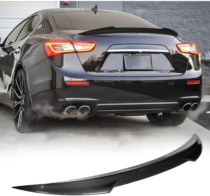 ABS Auto Dachspoiler für Maserati Ghibli III 4Door 2014 2015 2016 2017,Kofferraum Heck Spoiler Heckflügel Wing Flügel Lippe Kofferraumspoiler Tuning Zubehör von DIGBYS