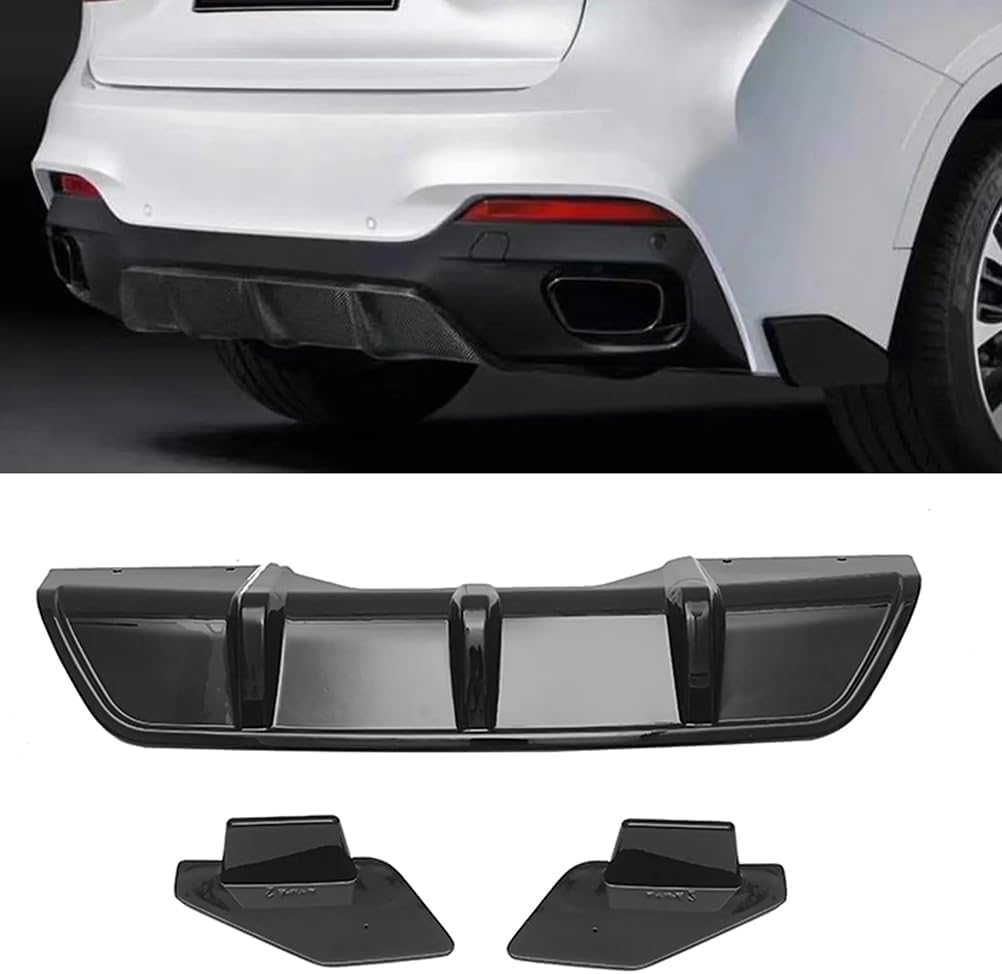 Heckdiffusor Heckstoßstange für BMW X6 F16 2015 2016 2017 2018, Heckdiffusor, Haifischflosse Diffusor, Karosserie modifiziertes Zubehör von DIGBYS