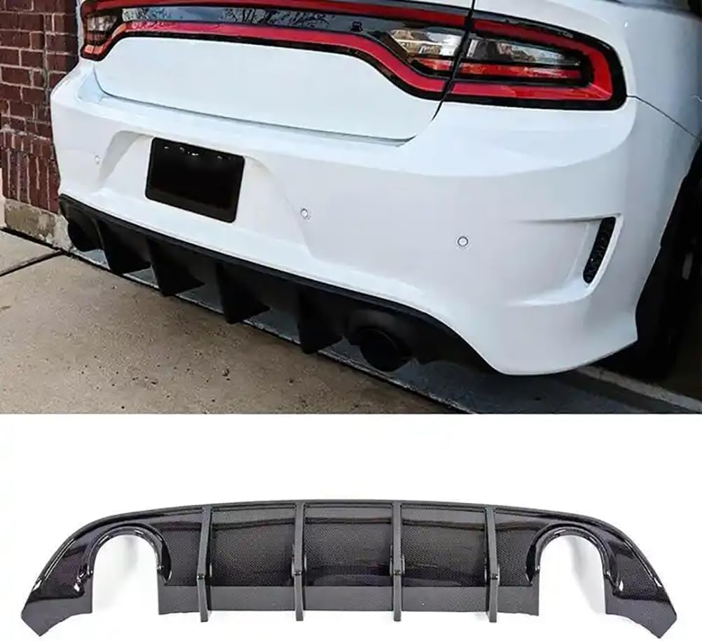 Heckdiffusor Heckstoßstange für Dodge Charger 2015 2016 2017 2018 2019, Heckdiffusor, Haifischflosse Diffusor, Karosserie modifiziertes Zubehör von DIGBYS