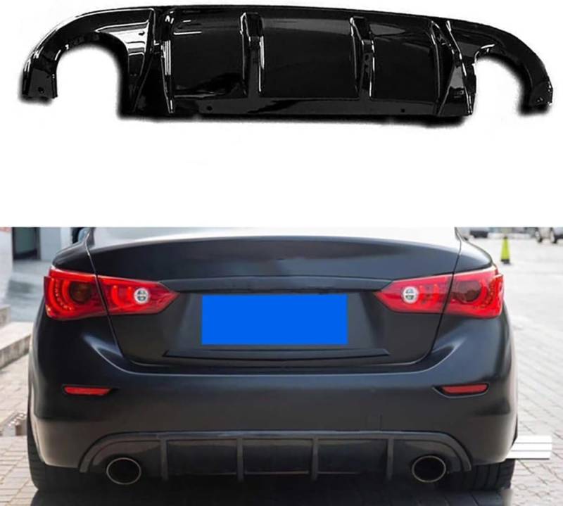 DIGBYS Heckdiffusor Heckstoßstange für Infiniti Q50 Q50S 4 Door Sport 2014 2015 2016 2017, Heckdiffusor, Haifischflosse Diffusor, Karosserie modifiziertes Zubehör von DIGBYS