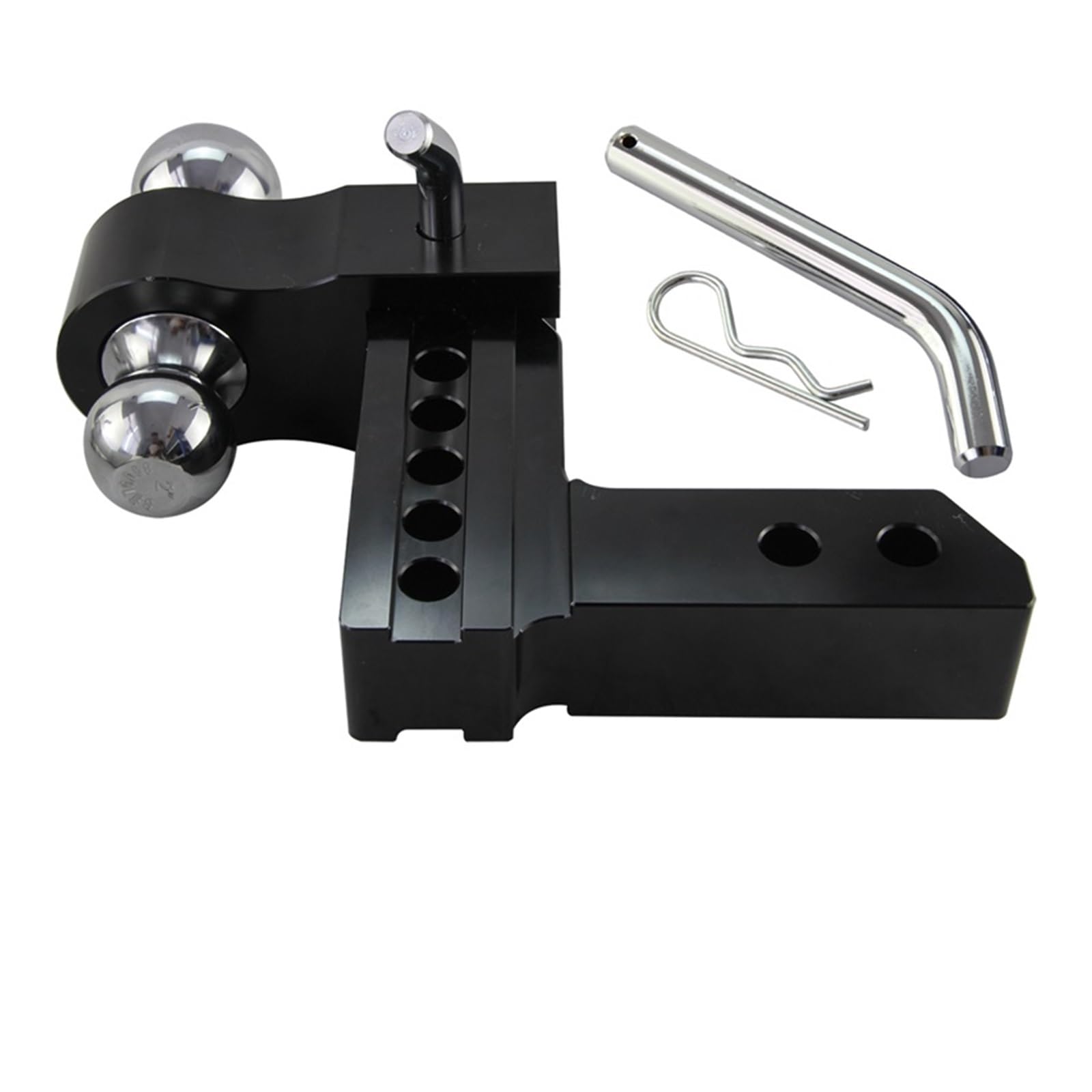 Anhängerkupplungen, 2'' Empfänr 6'' Drop Einstellbare Anhänr Anhänrkupplung Dual Ball Mount 12500lbs for RV LKW Camper Auto Caravan Zubehör(Noir) von DIGNIFE