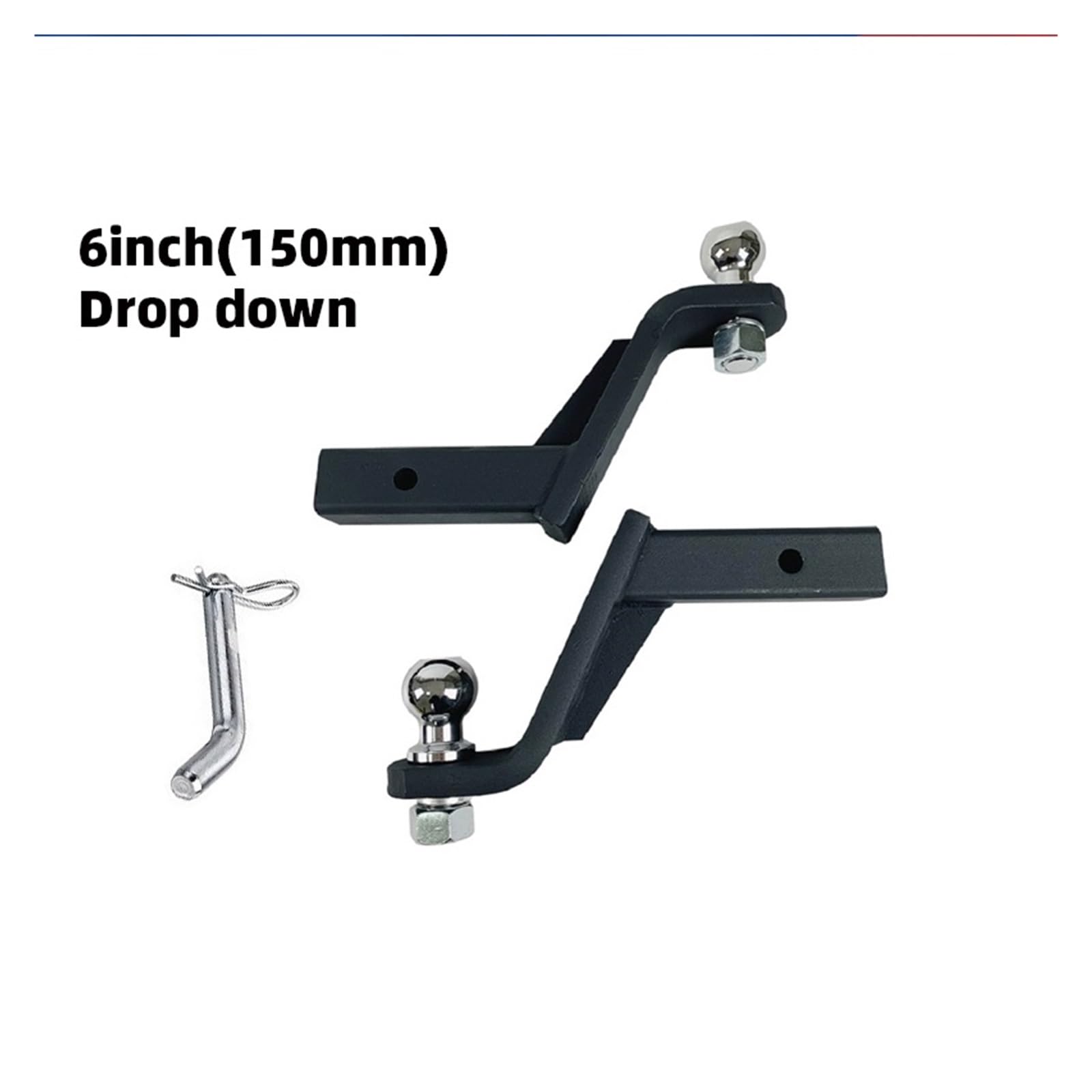 Anhängerkupplungen, 6 Zoll Drop Anhängerkupplung Anhängerkupplung Kugelhalterung Anhängerkupplung Anhänger Auto RV Bootsteile Zubehör(with 50mm Hitch Ball) von DIGNIFE