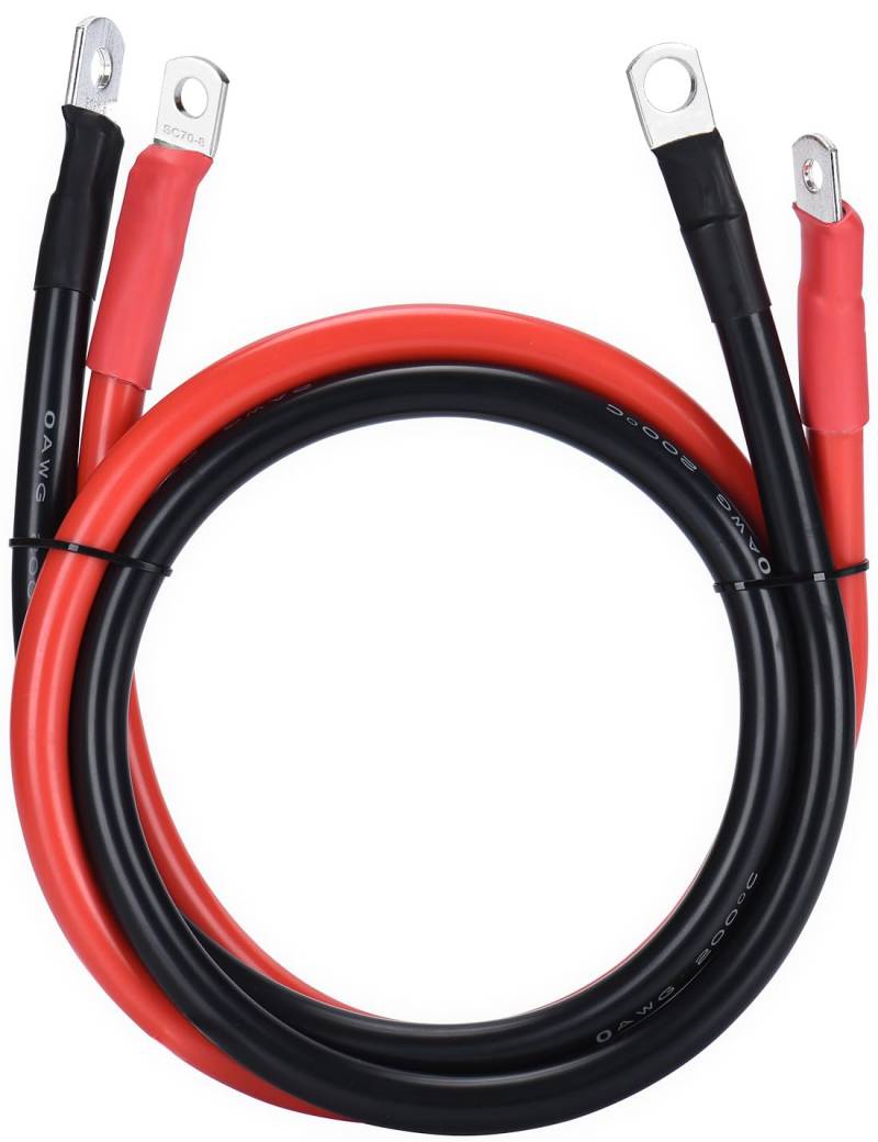 DIHOOL Batteriekabel 50mm2 M10 30cm 0awg Silikonkabel Flexibel Hitzebeständiges von DIHOOL