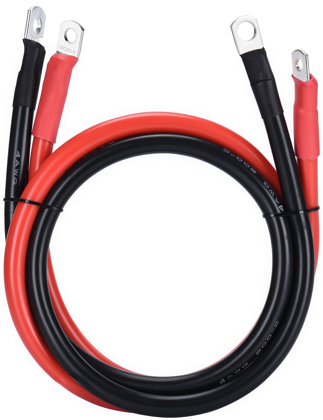 DIHOOL Batteriekabel 25mm2 M10 20cm 4awg Silikonkabel Flexibel Hitzebeständiges von DIHOOL