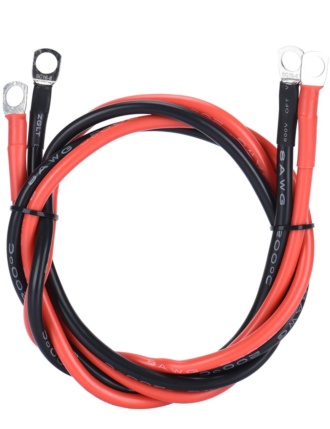 DIHOOL Batteriekabel 10mm2 M8 100cm 8awg Silikonkabel Flexibel Hitzebeständiges von DIHOOL